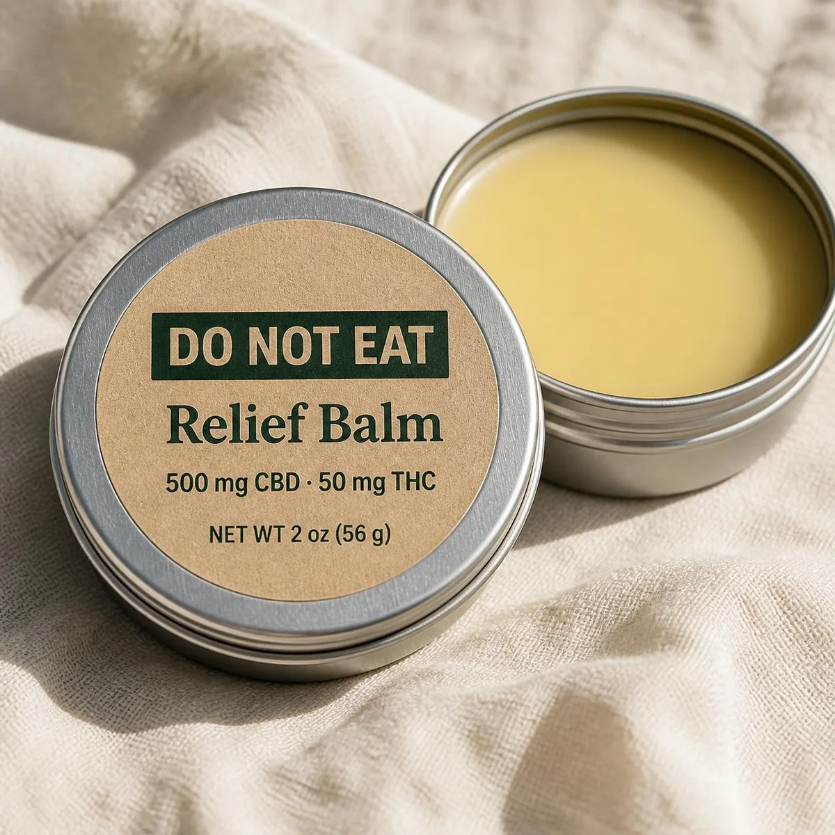 Topical balm labels — Round kraft lid label